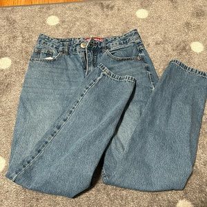 Dark wash straight leg jeans